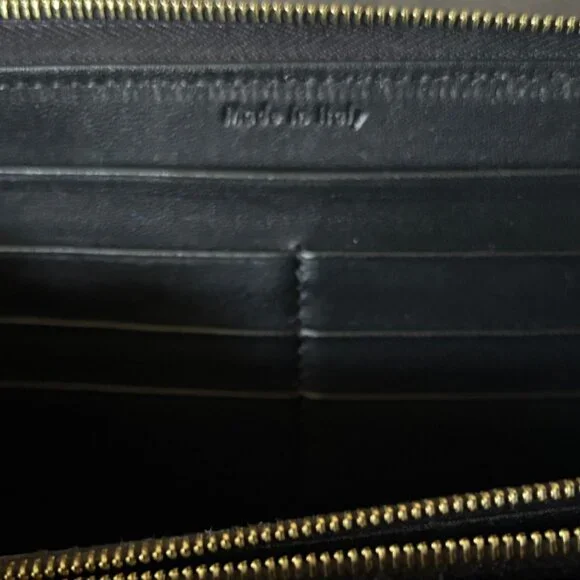 Authentic CELINE Coral Pink Patent Leather Long Continental ZIp Around Wallet